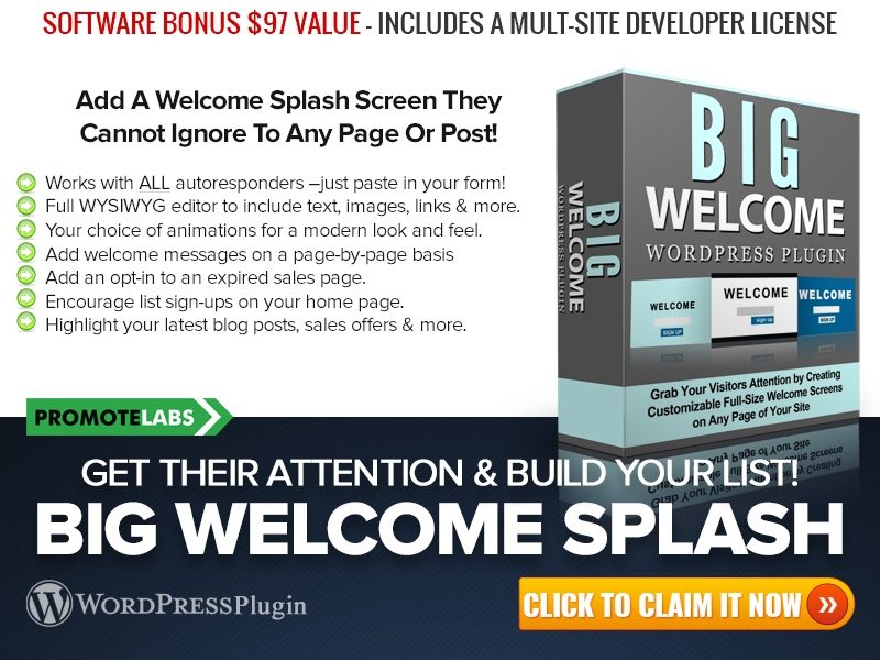 Big Welcome Plugin
