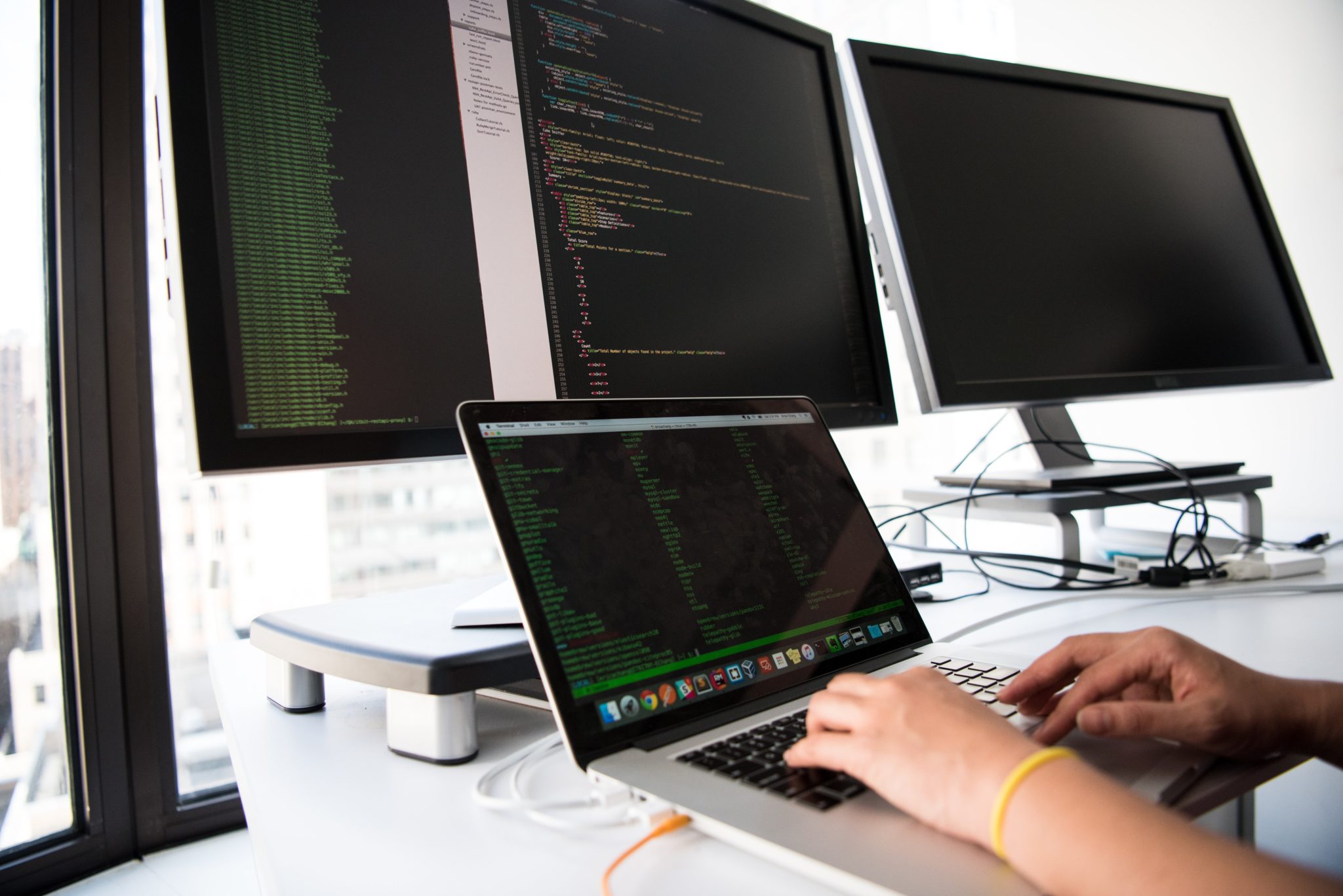 Working on computer